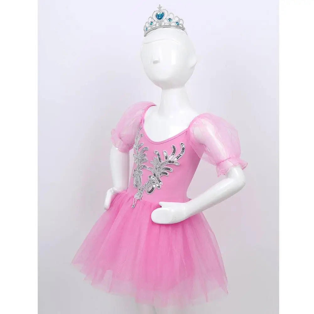 Балетное платье-пачка для девочек платье с короткими рукавами пышными и