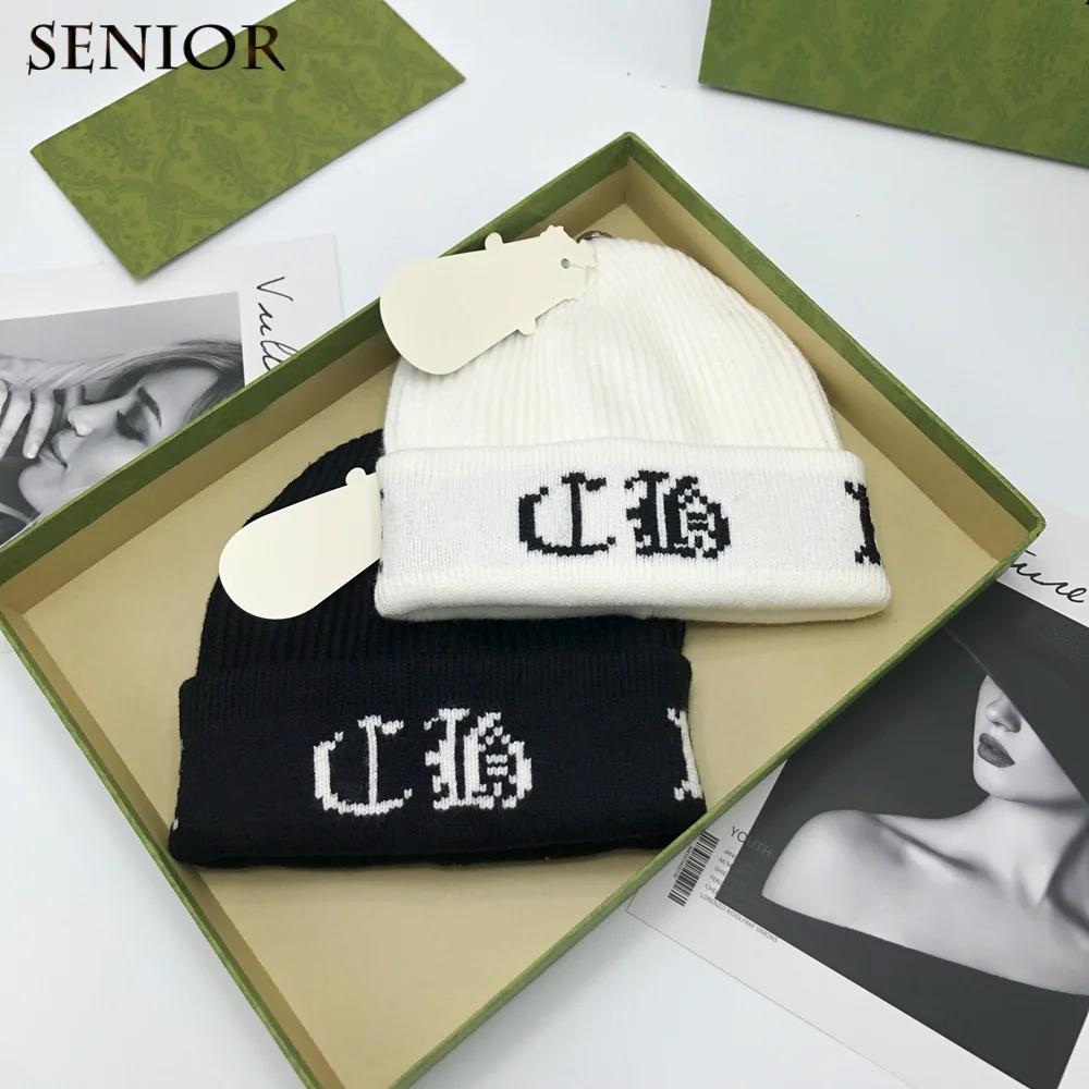 

Warm Knitted Hats For Woman Famous Brand Men's Knit Skull Cap Women's Autumn And Winter Beanie Hat Outdoor Student Couple Hat