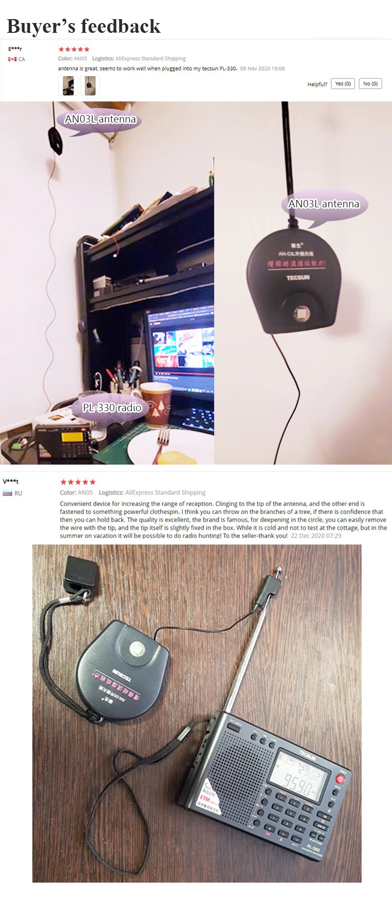 Внешняя антенна для радиоприемника pl 330