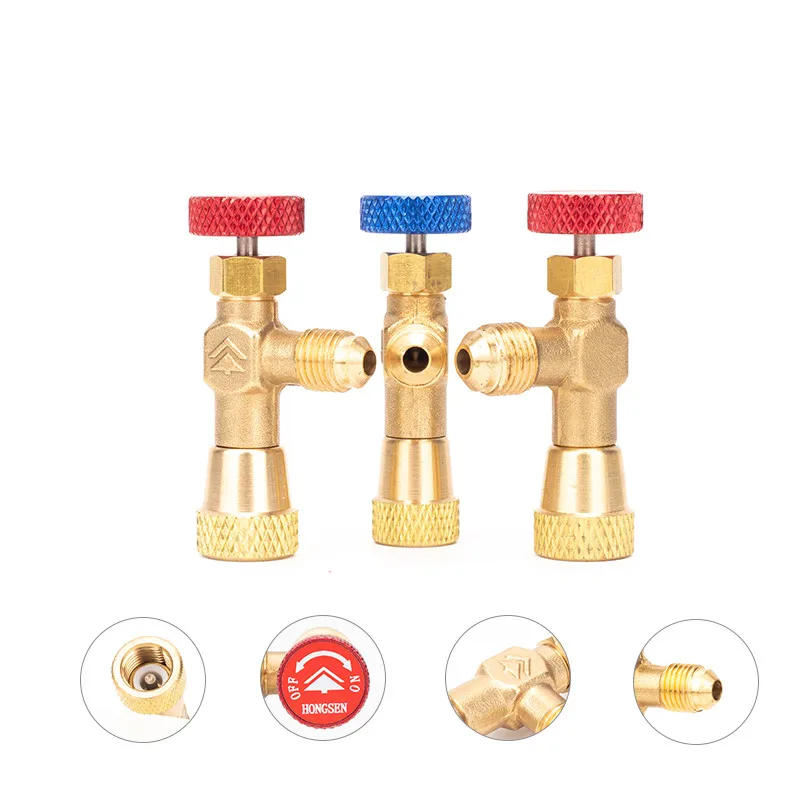 

R410a R22 Refrigeration Tool Air conditioning Safety Valve Adapter Fitting 1/4" 5/16" Inch Male/Famale Charging Hose Valve
