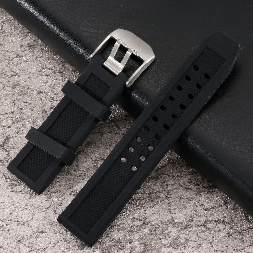 

Watch Silicone Strap 20mm 22mm 23mm Black Watchbands Buckle Strap Watch Men's and Women's Sports Strap Watch Accessories