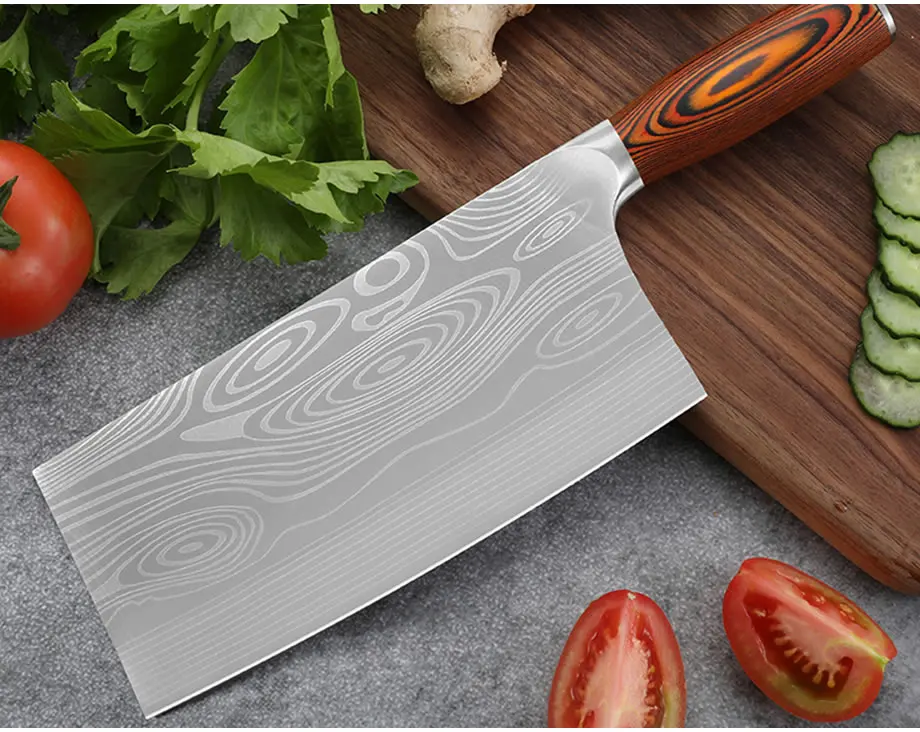 Upspirit " китайский нож для овощей из нержавеющей стали мясо рыбы нарезки Кливер Фрукты резак слайсер измельчитель кухонные ножи шеф-повара
