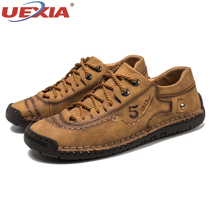 Luxury Leather Shoes Men Sneakers Trainers Lace-up Flats Driving Casual Comfort Loafers handmade sewing Footwear | Обувь