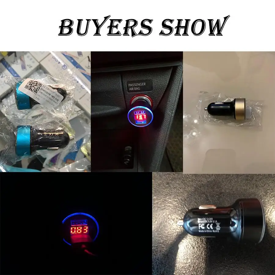 Двойной Переходник USB для зарядки в машине 3 1 А цифровой светодиодный дисплей