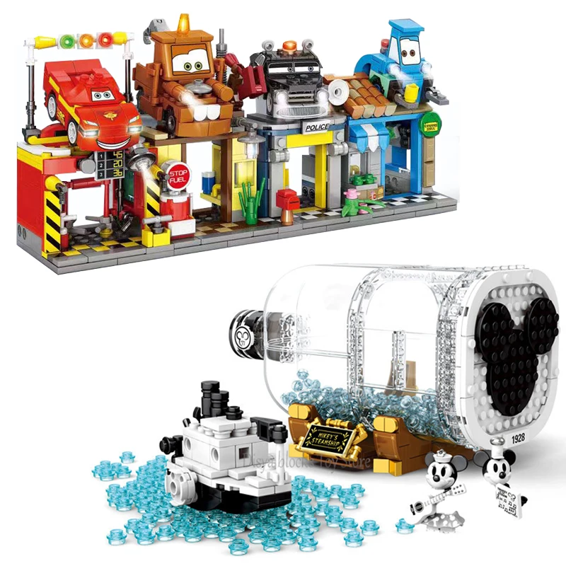 Конструктор Пароход из сериала Disney Вилли в бутылках Тачки 2 Микки и Минни детский