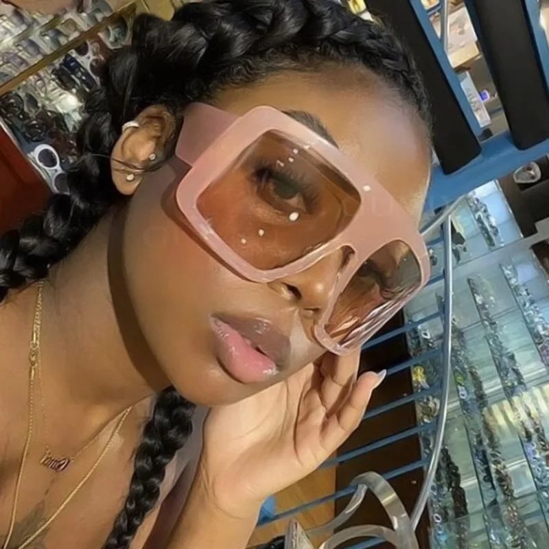 

2021 Newest Design Big Frame Oversized Sunglasses Women Luxury Brand Large Flat Top Sun Glasses Trendy Square Gradient Shades