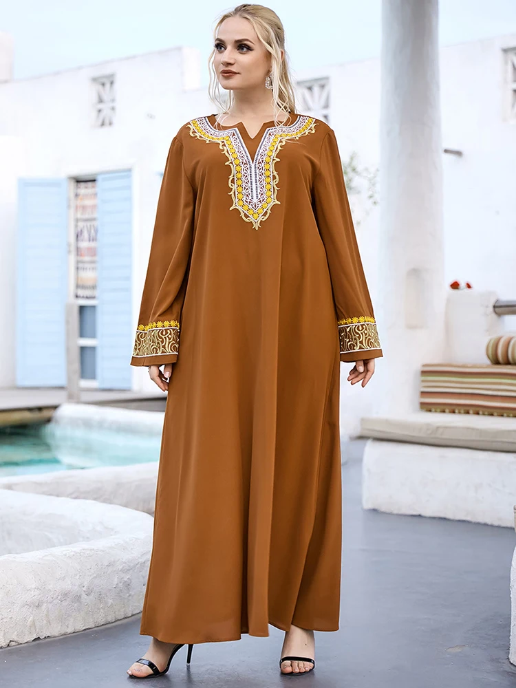 

Ramadan Eid Mubarak Turkish Maxi Dresses for Women Abaya Dubai Islam Muslim Long Dress Caftan Robe Musulmane Longue Femme Kaftan