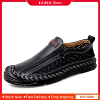 new leather casual shoes mens casual moccasins loafers adult men breathable footwear zip male sneakers high quality sewing