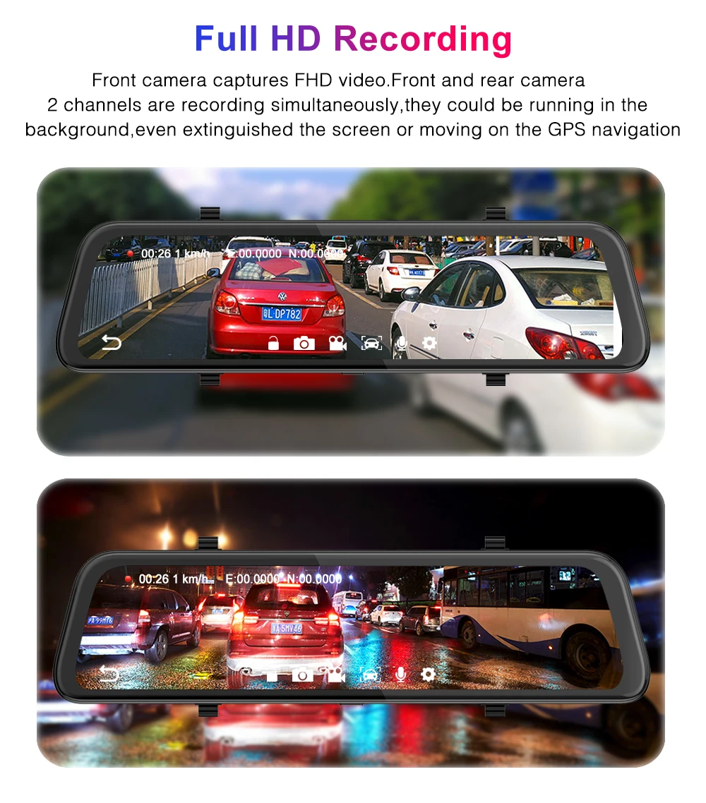 Bluavido 1" ips 4G Android 8,1 Автомобильное зеркало заднего вида DVR камера gps 2GB ram ADAS WiFi Bluetooth FHD 1080P видеорегистратор