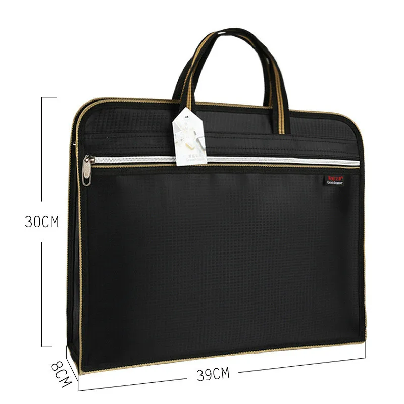 

Briefcase A4 Document Oxford Cloth Stereoscopic Portfolio Portable Office Meeting Multi-functional Laptop Bag Waterproof
