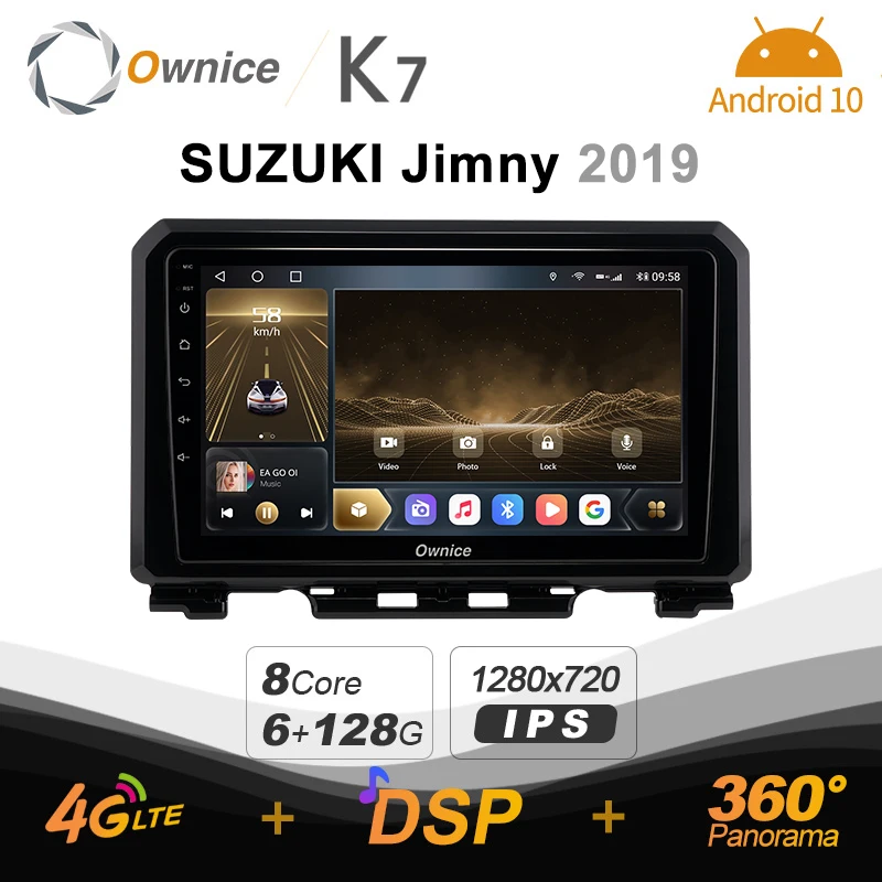 

K7 Ownice 6G+128G Android 10.0 Car Radio For Suzuki Jimny JB64 2018 - 2020 Multimedia DVD Audio 4G LTE GPS Navi 360 BT 5 Carplay