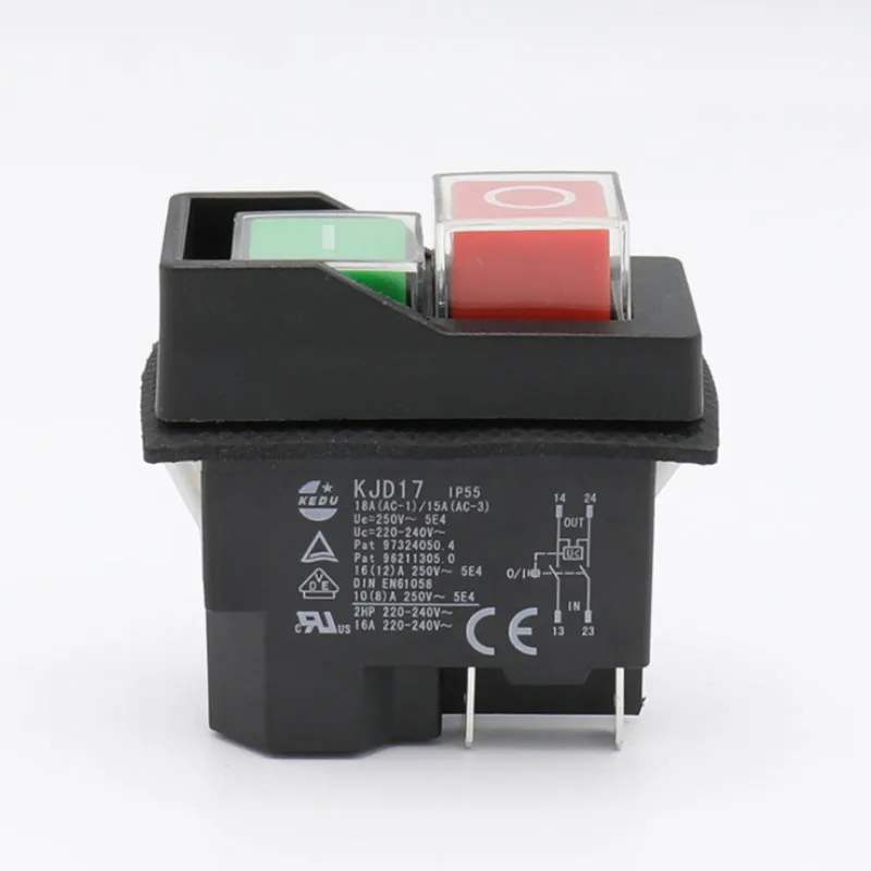 KJD17 IP55 Водонепроницаемый кнопочный электромагнитный выключатель 4-контактный