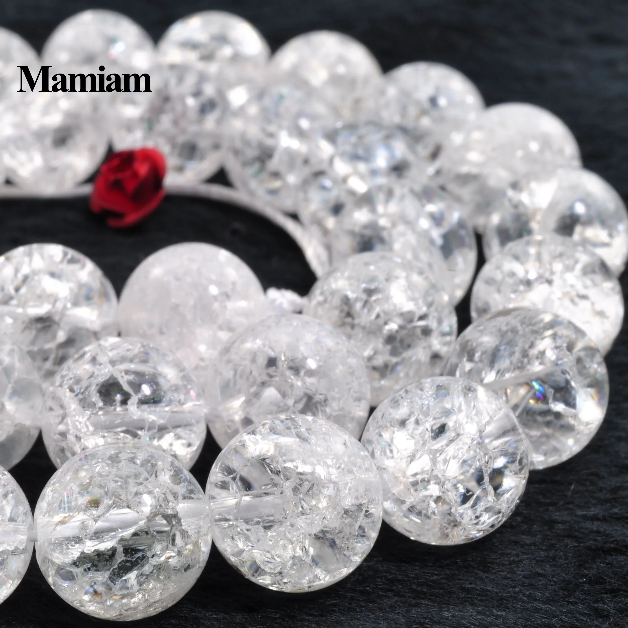Натуральные белые треснувшие Хрустальные кварцевые бусины mamam гладкий