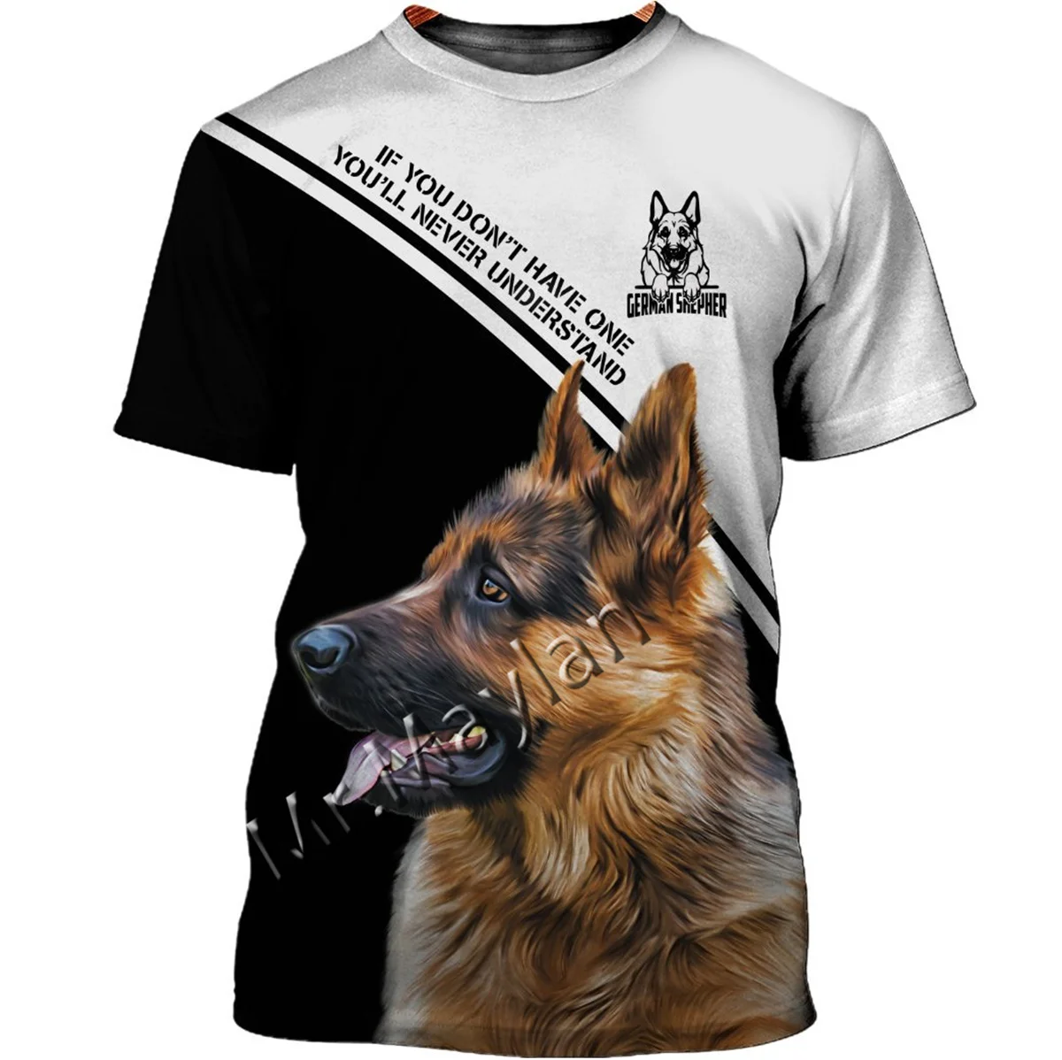

Футболка Мужская/женская с 3D-принтом, оверсайз топ с коротким рукавом в стиле овчины немецкой овчарки, лето 2021