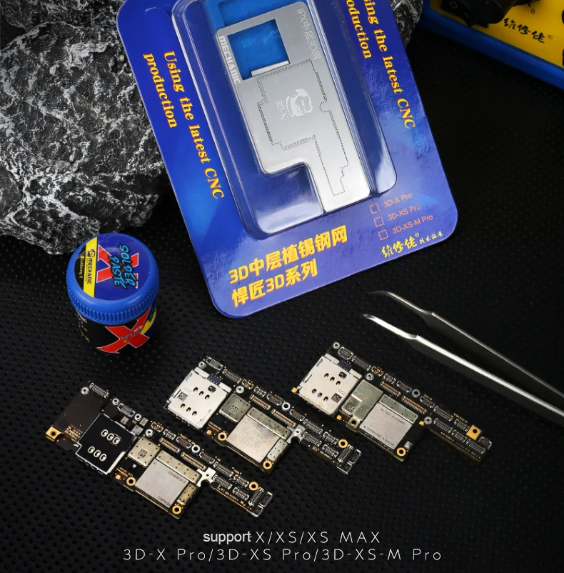 Набор трафаретов MECHANIC для iPhone X/XS/XR/XS MAX 3D BGA комплект реболлинга материнская плата