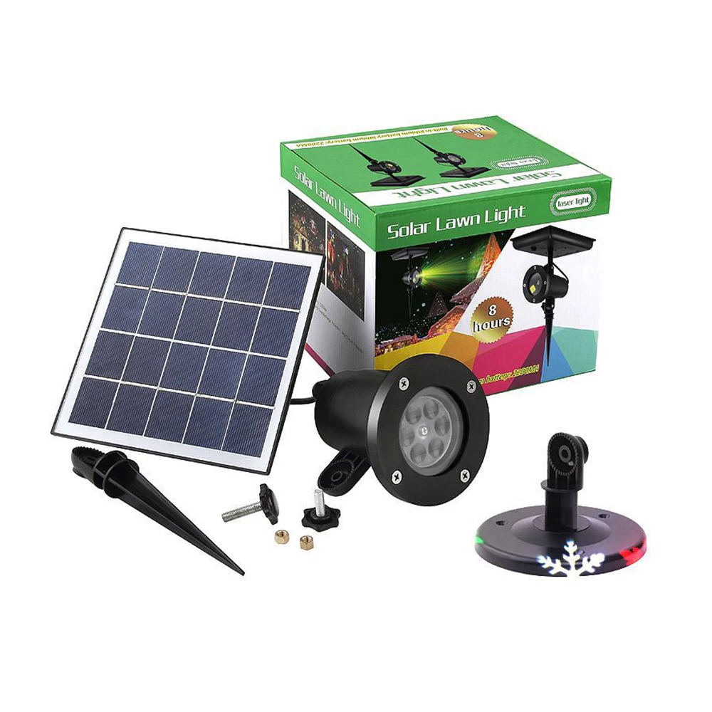

Solar powered LED Laser Projector Moving Snowflake Disco Light Waterproof Christmas Stage Lights Outdoor Garden Landscape Lamp