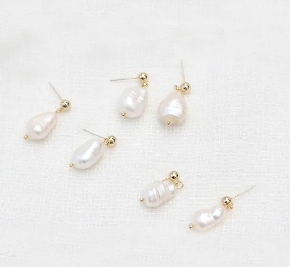 Серьги-гвоздики женские с натуральным жемчугом ручной работы | Украшения и