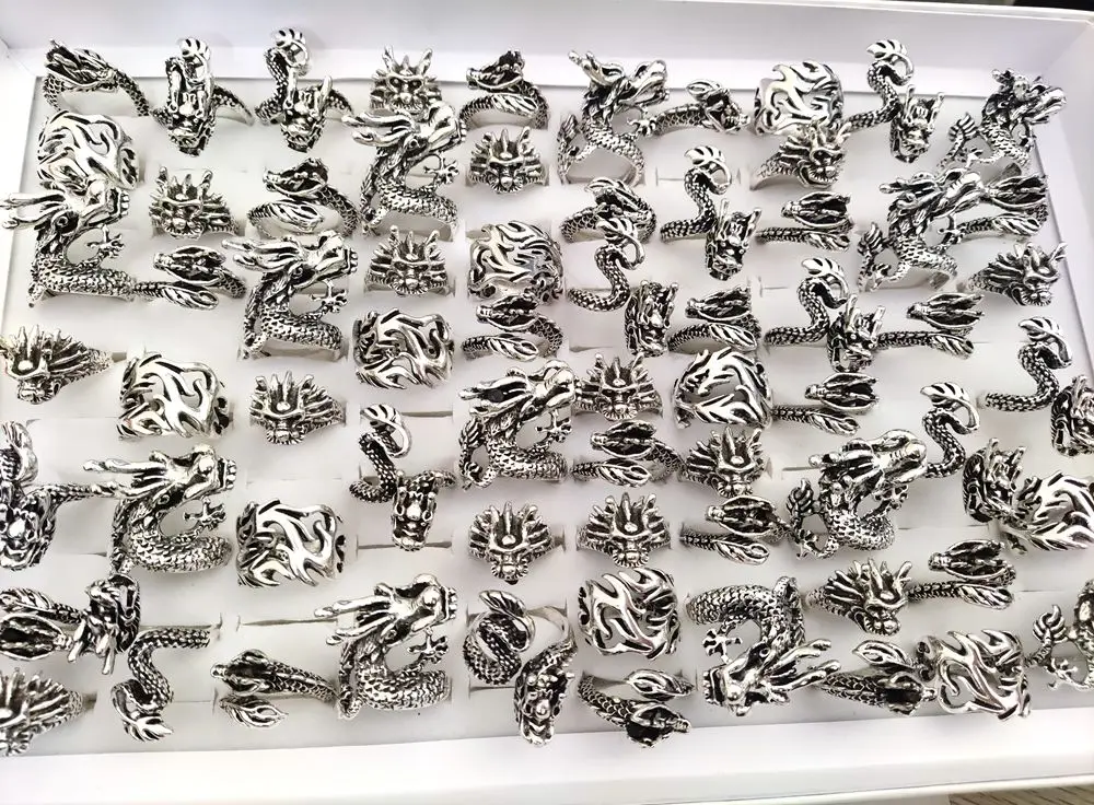 Мужское кольцо с драконом в стиле ретро 20 шт. | Украшения и аксессуары