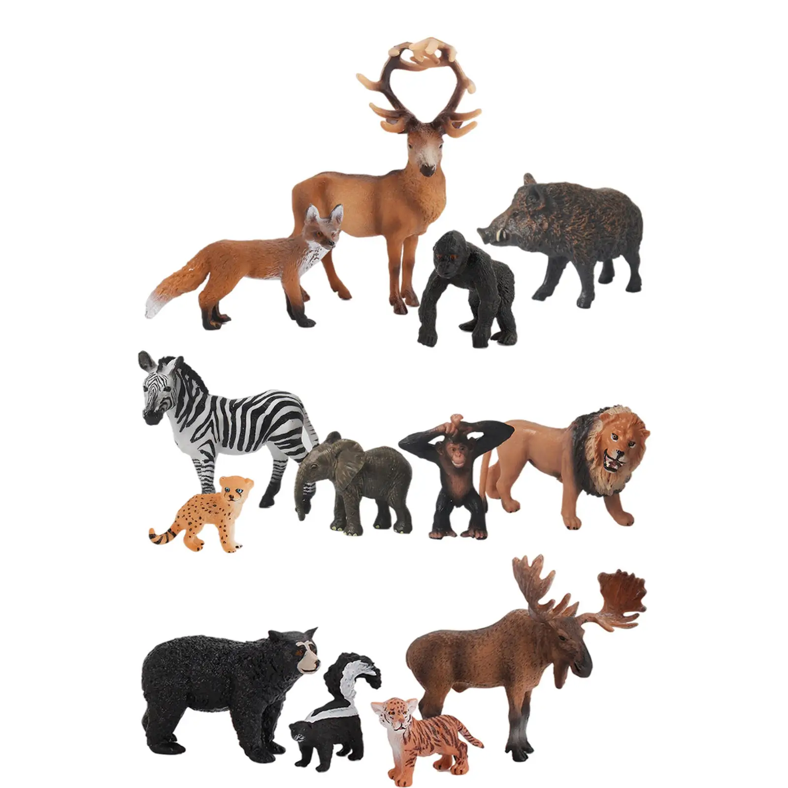 Модель диких животных окрашенная развивающая коллекция Обучающий набор Лев Лось