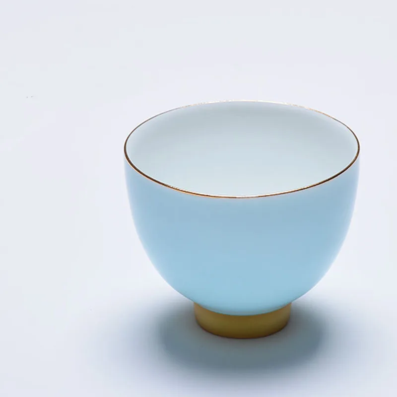 

Gold Plated Edge Chinese Bottom Beautiful and Elegant Ceramic Kung Fu Tea Cup Ceramic Tea Set Premium Gift Set