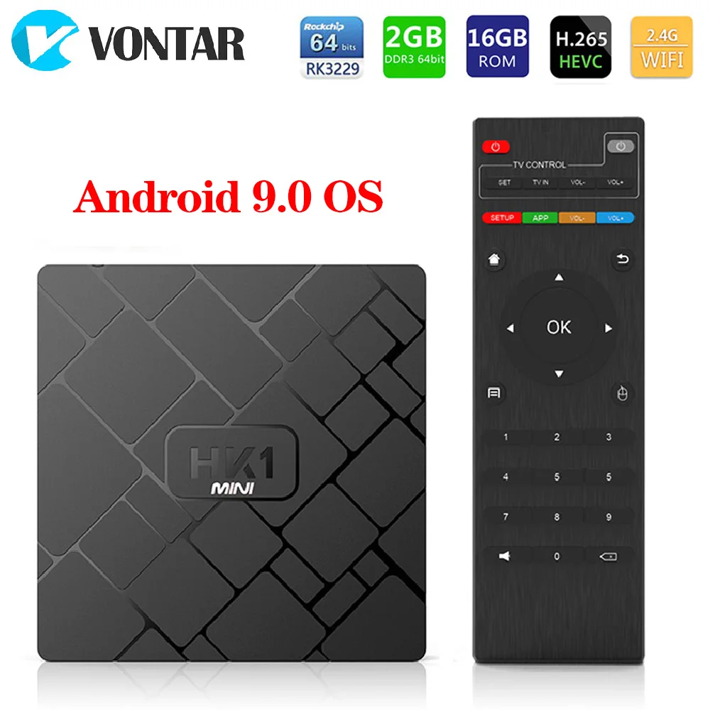 HK1 мини Smart TV Box Android 9 0 2 Гб 16 Rockchip RK3229 H.265 4K 4 ГГц Wi Fi Youtube Netflix телеприставка HK1mini