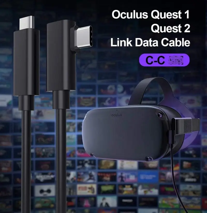 Кабель для быстрой зарядки Oculus Quest 2 VR Link кабель передачи данных типа C 3 м 5 16 футов |
