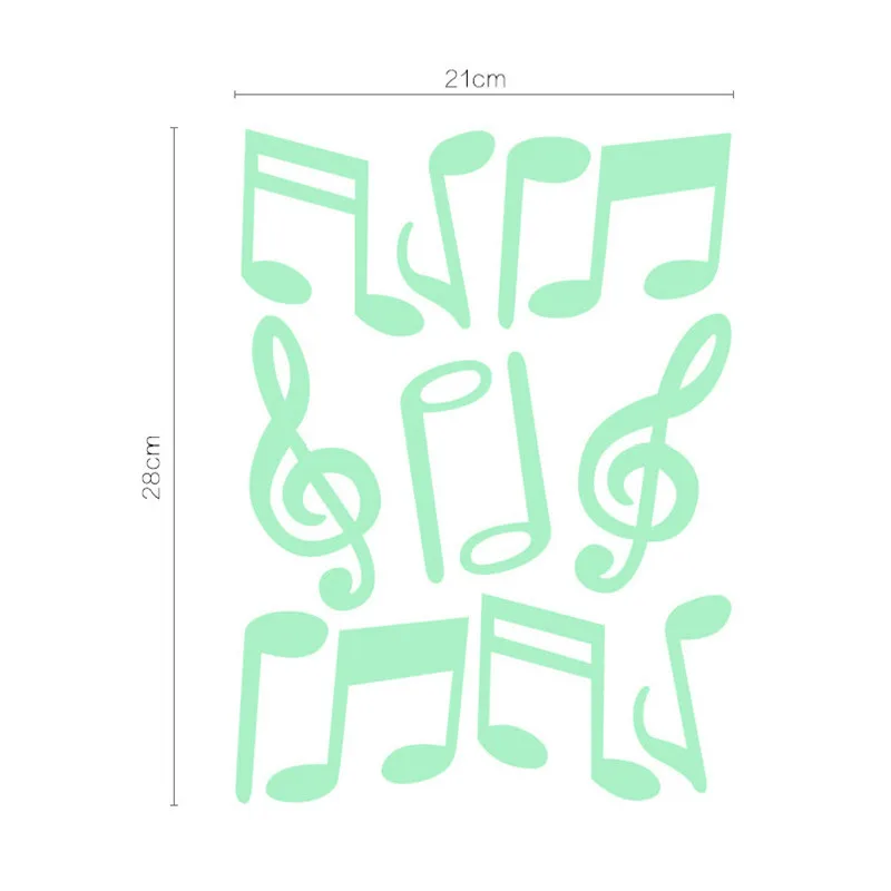 Светящиеся Настенные стикеры в виде музыкальных нот 1 упаковка|Наклейки на стену|