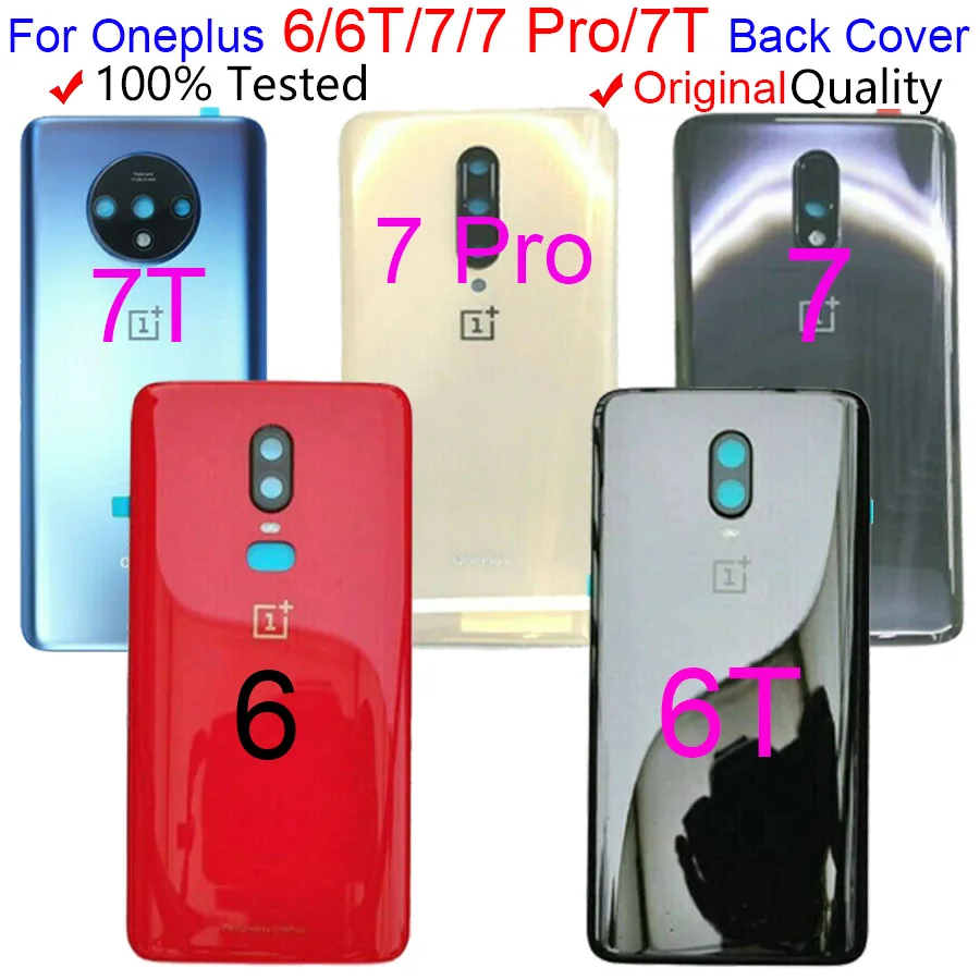 Оригинальное стекло для OnePlus 6 6T Задняя Крышка батарейного отсека заднее 7T 7 Pro 1 +