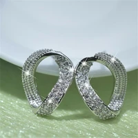 s925 silver sterling earring vvs1 mini 2 carats diamond kolczyki orecchini fine bizuteria silver 925 jewelry stud earrings girls