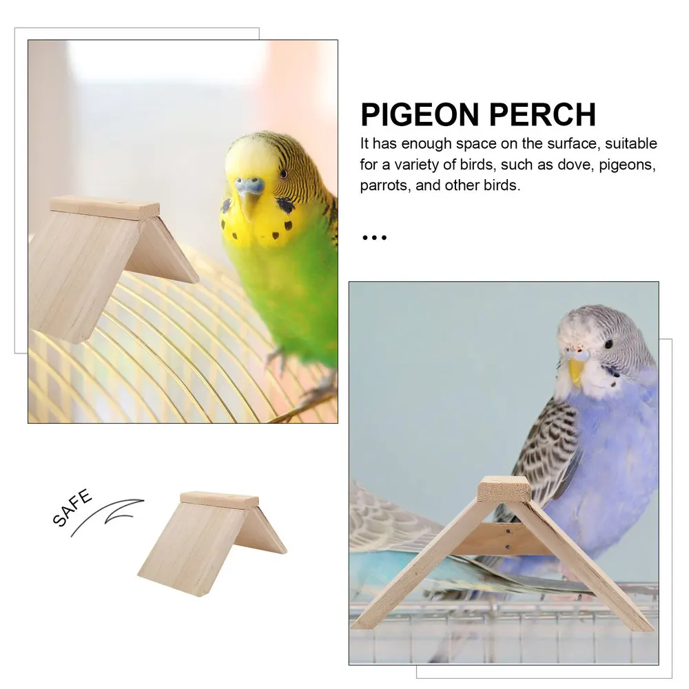 

2Pcs Wooden Pigeon Perch Durable Dove Rest Stand Pet Birds Standing Rack