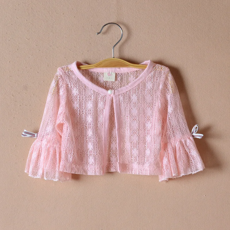 Тонкие летние куртка-кардиган для девочек кофта детский розовый костюм с