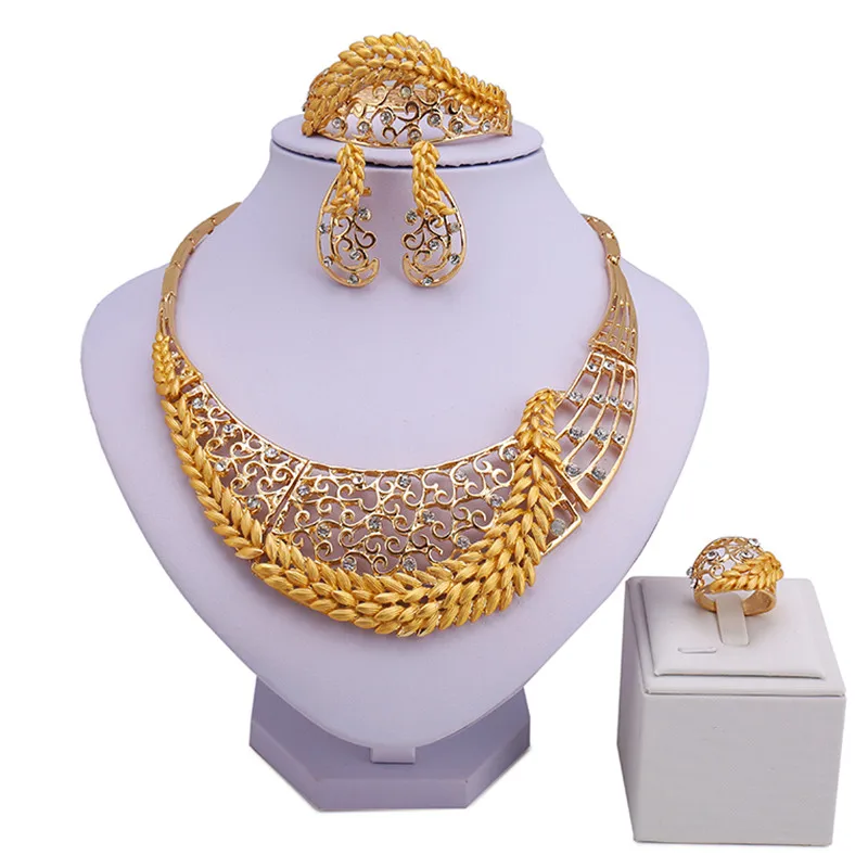 

ZuoDi Spain Gold JoyerÃ­a Jewelry Sets Wholesale Nigerian Wedding Jewelry Sets Fashion African Beads women Costume Jewelry Sets