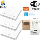 Беспроводной Wi-FiRF 433 МГц переменный ток 90-250 В прерыватель и 123 кнопочный выключатель света, работает с Tuya Google Home IOSAndroid