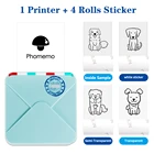 Мини-принтер Phomemo M02S, беспроводной карманный термоклейкий принтер 300 точекдюйм для фотографий, журнала, организации, учебы