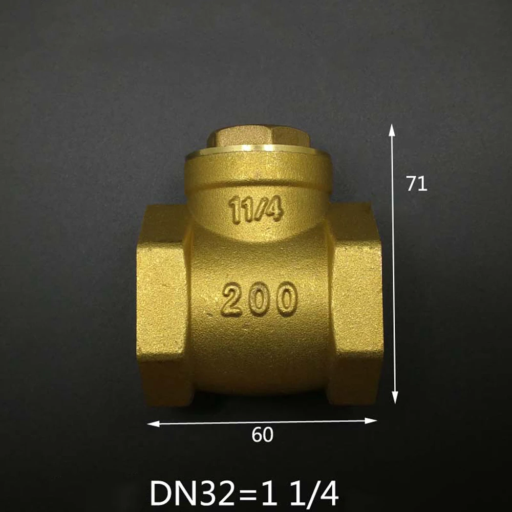 DN32 G1-1/" BSPP внутренняя резьба латунный обратный клапан одноходовой