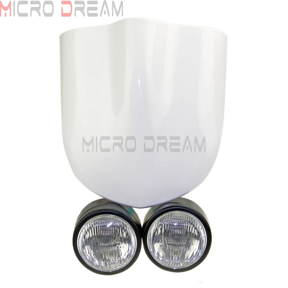 Черная мотоциклетная двойная фара для мотоцикла с ветровым стеклом велосипеды