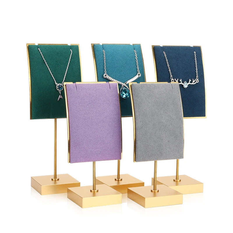 necklace pendant display stand Jewelry high-end jewelry  factory direct metal microfiber jewelry display props display stand