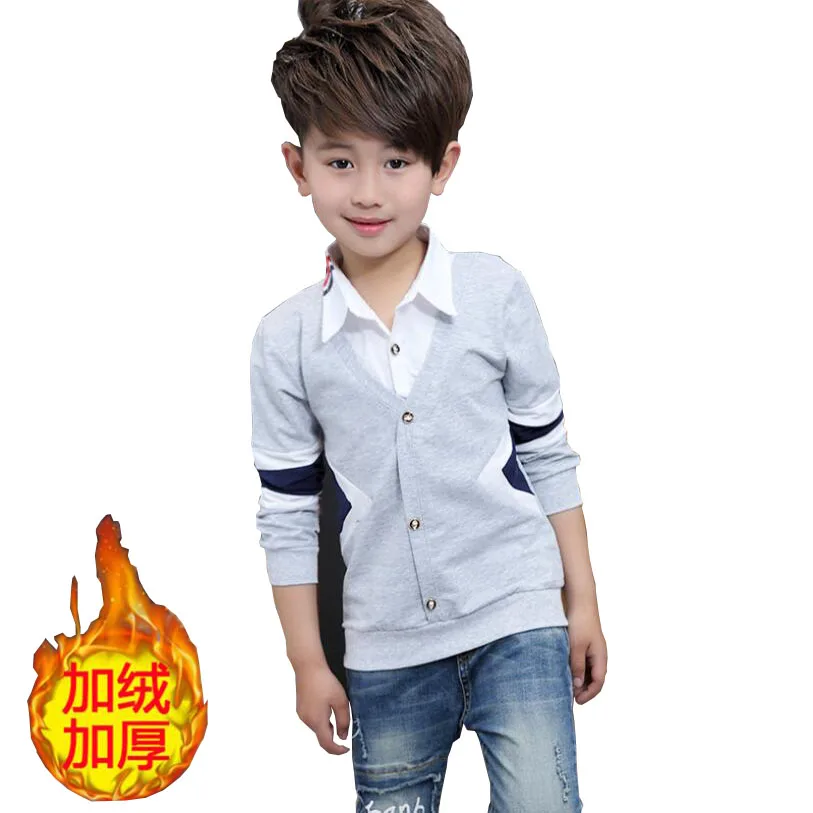 Теплая куртка для маленьких мальчиков бархатная футболка из 2 предметов Детская