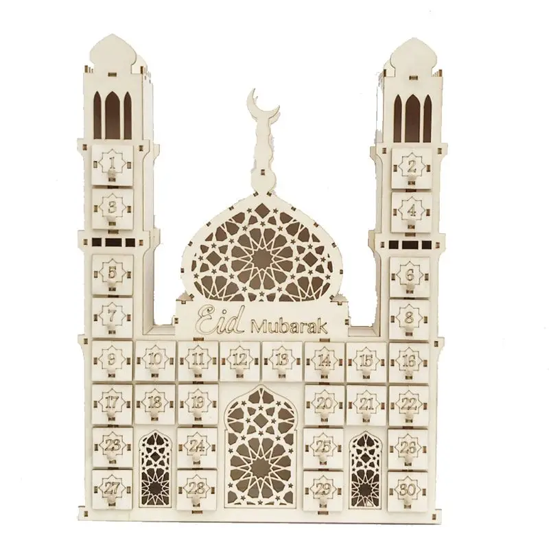

Eid Mubarak Countdown Calendar DIY Wood Ramadan Decoration 95AA