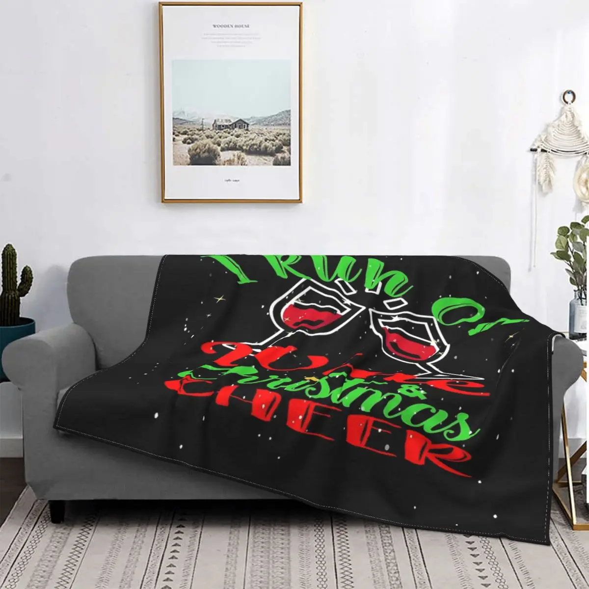 

I Run On Wine And Christmas Cheer Manta, para cama colcha, manta a cuadros de Anime, manta de verano, funda para niños