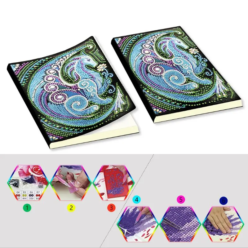 OOTDTY дракон DIY алмазная живопись специальная форма блокнот A5 дневник Книга