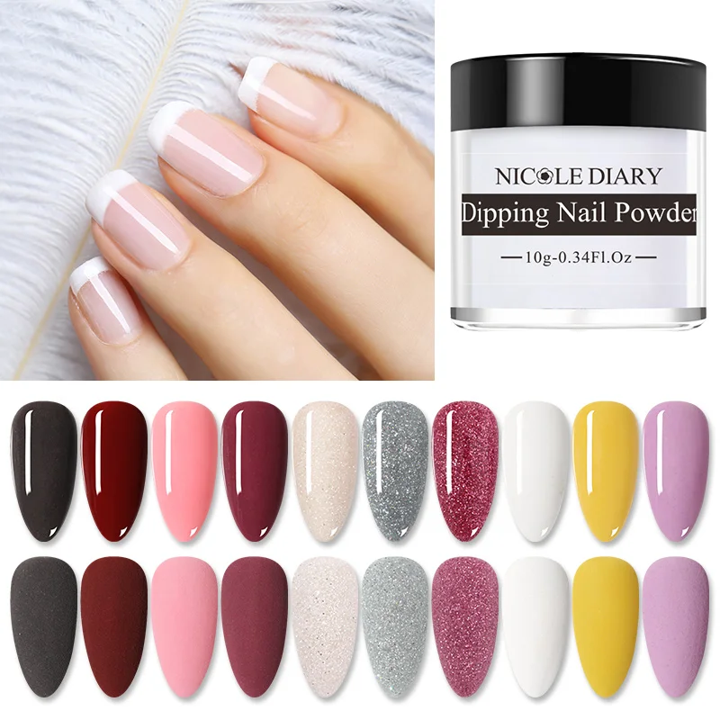 Порошок NICOLE DIARY10ml для акриловых ногтей цветной Блестящий Хромовый пигмент без