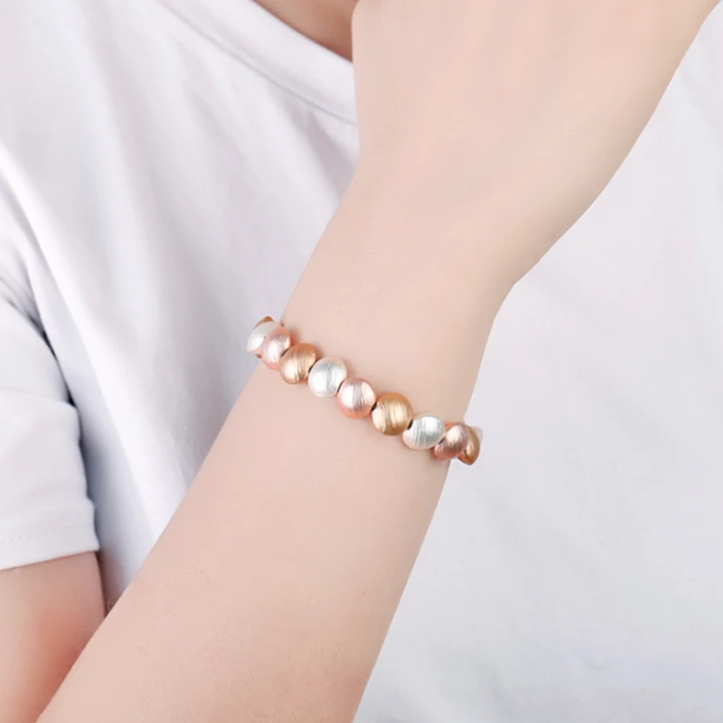 Женские браслеты с бусинами регулируемые эластичные золотого и черного цвета в