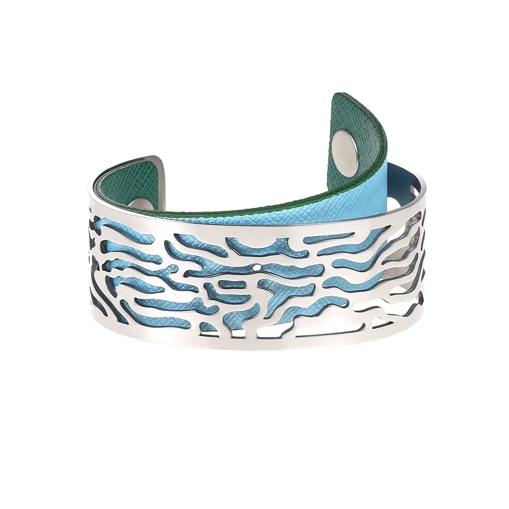 Браслет манжета Cremo Женский со сменными кожаными вставками сделай сам|Браслеты| |