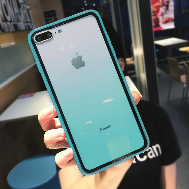 Радужный Мягкий Силиконовый противоударный чехол с градиентом для iphone 11 pro Max XR XS Max XS 7 8 6 6s Plus акриловый прозрачный чехол