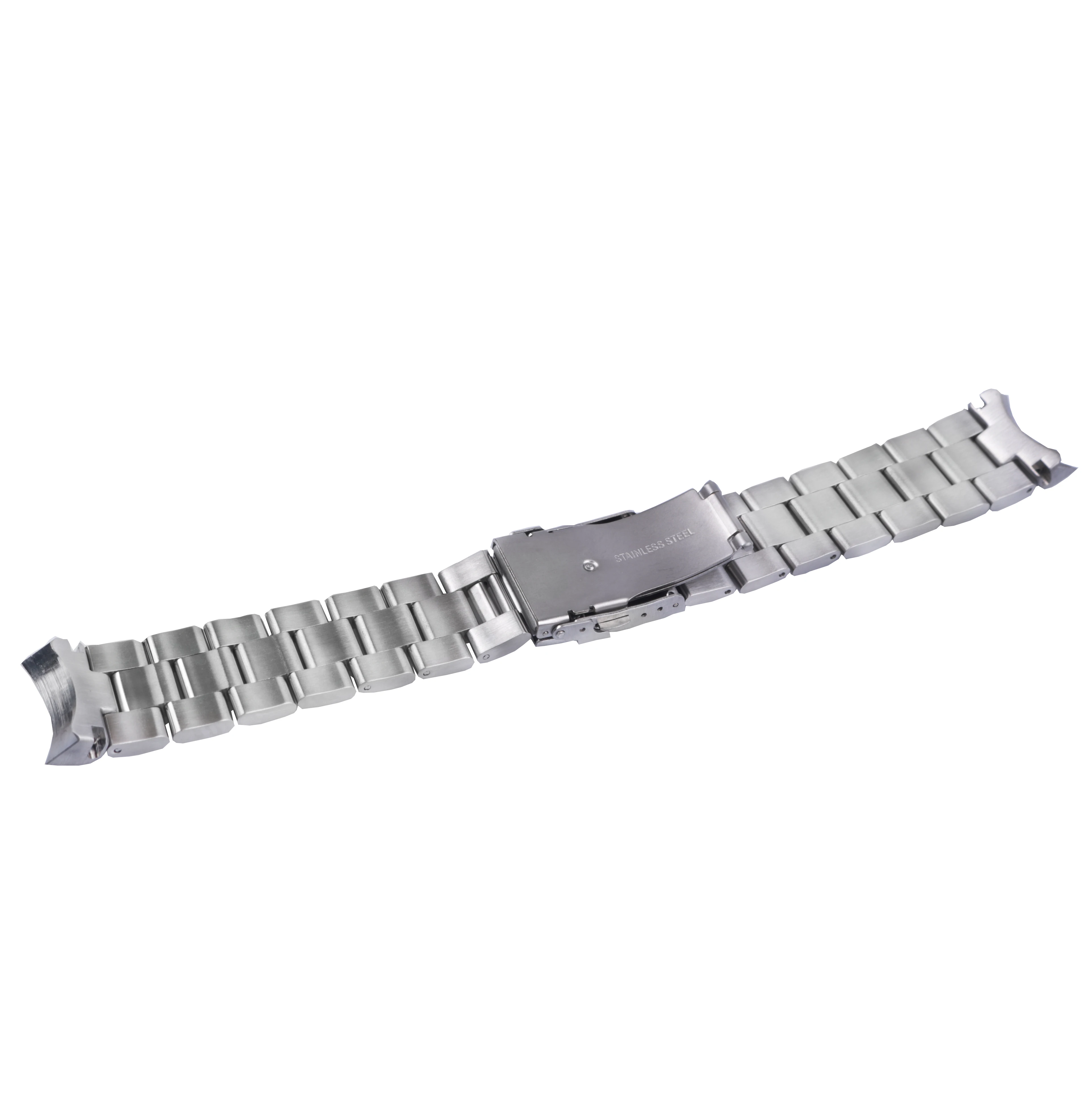 CARLYWET 22mm Sliver All Brush Stainless Steel Wrist Watch band Replacement Metal Watchband Bracelet Double Push Clasp For Seiko