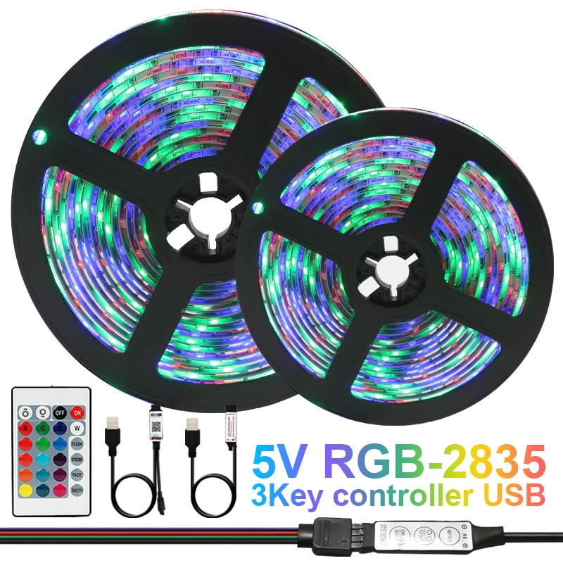 Светодиодсветодиодный RGB-подсветка для телевизора 5 В RGB 2835 USB 3 клавиши | Лампы и