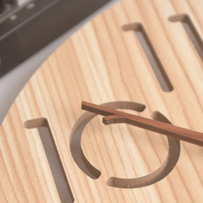 

Nordic Wooden 3D Wall Clock Art Hollow Wall Clock for Children's Room/ Home Decor 12 Inch