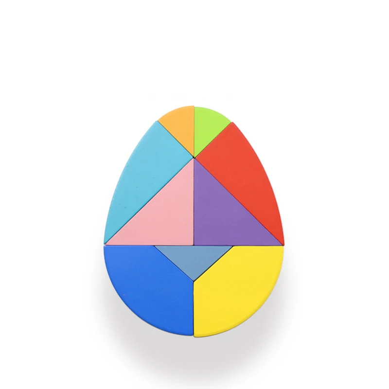 3D деревянные игрушки переменного головоломка Танграм с карточками в форме