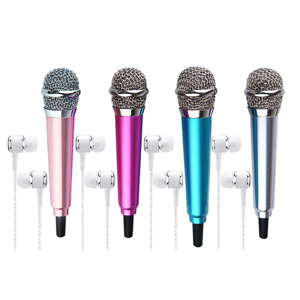 

Portable 3.5mm Stereo Studio Mic KTV Karaoke Mini Microphone For Cell Phone Laptop PC Desktop Small Size Mic